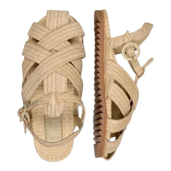 FARM Rio Shoes - Farm Rio Raffia Zigzag Fisherman Slingback Sandals Women’s 39.5